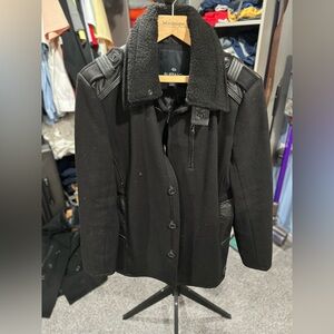 Men’s small buffalo david bitton overcoat black